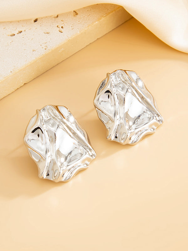 Boucles d'oreilles brillantes à coupe irrégulière