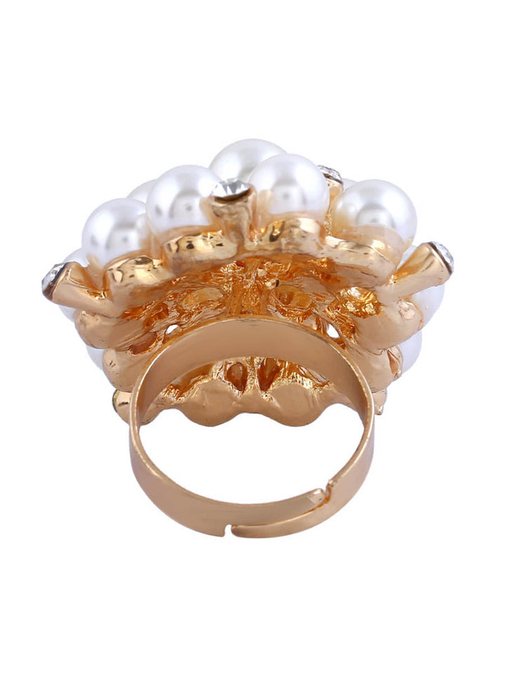 Bague réglable géométrique en forme de fleur