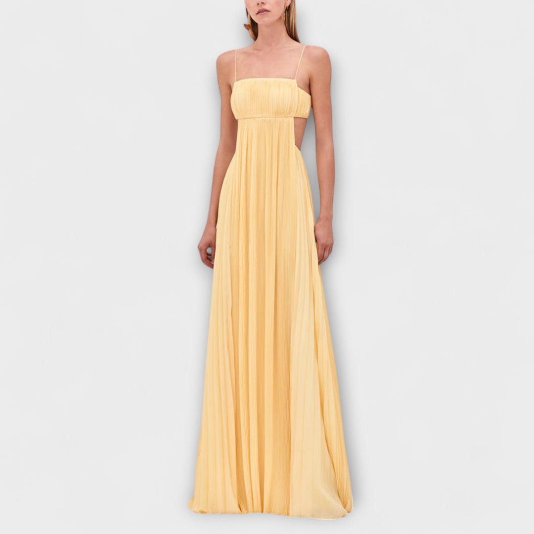 Mireille - Robe maxi élégante avec décolleté plissé