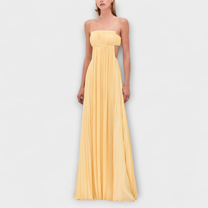 Mireille - Robe maxi élégante avec décolleté plissé