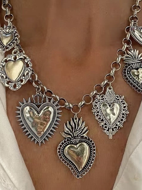Collier à chaîne, en forme de cœur