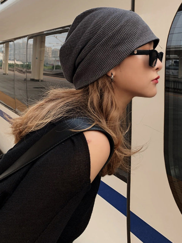 Chapeau simple tricoté normcore, couleur unie
