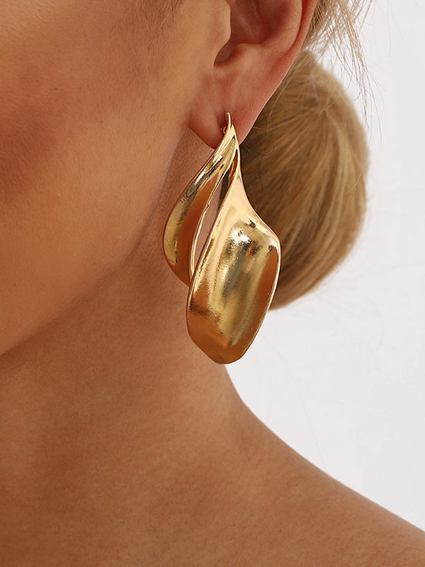 Boucles d'oreilles pendantes géométriques couleur unie