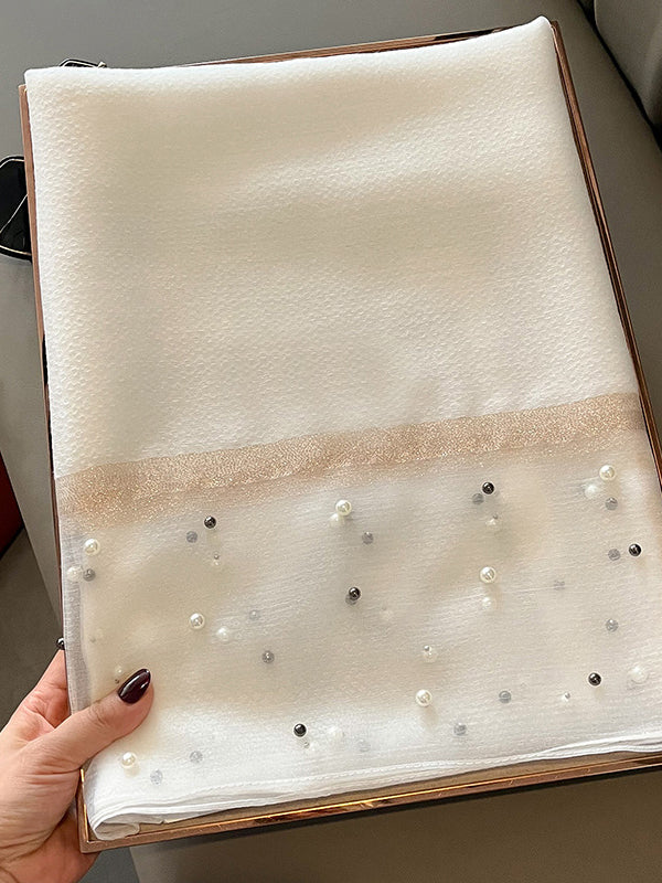Écharpe perlée transparente anti-UV