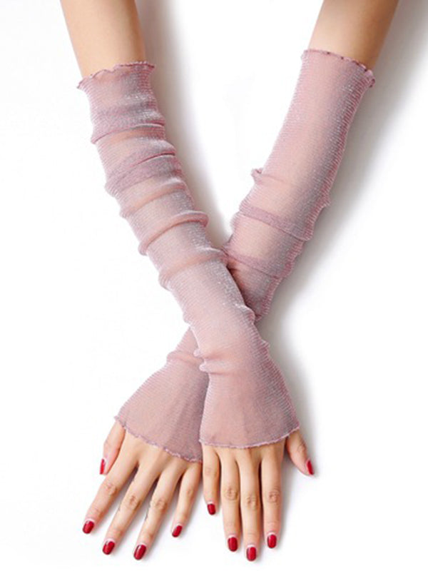 Manchette anti-UV en résille, couleur unie