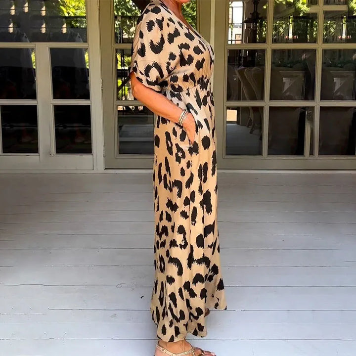 Helga - Robe maxi avec motif léopard