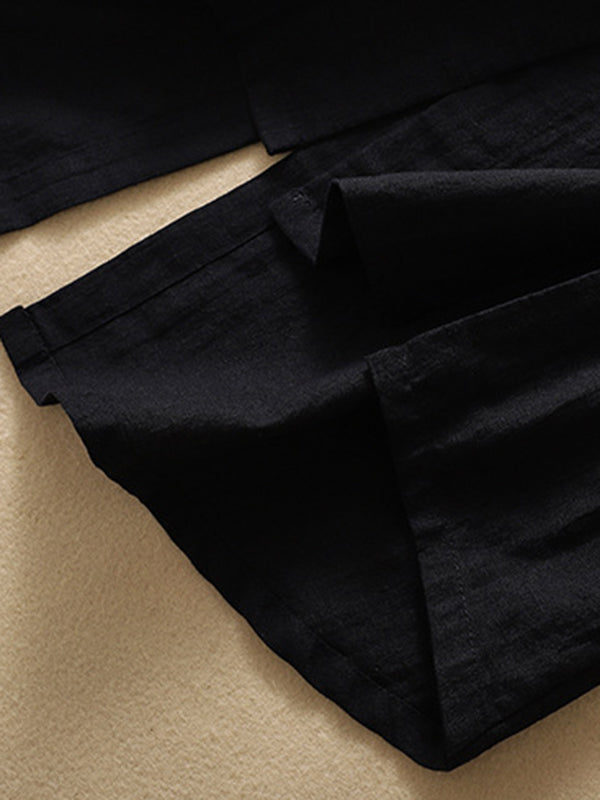 Débardeur ample boutonné sans manches, à col en V, couleur unie