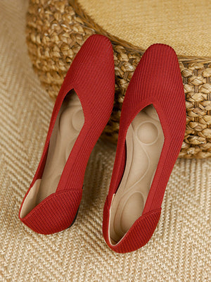 Chaussures à bout carré, couleur unie