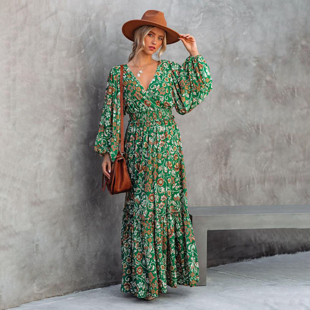 Mikaela - Robe maxi boho à motifs floraux et style romantique