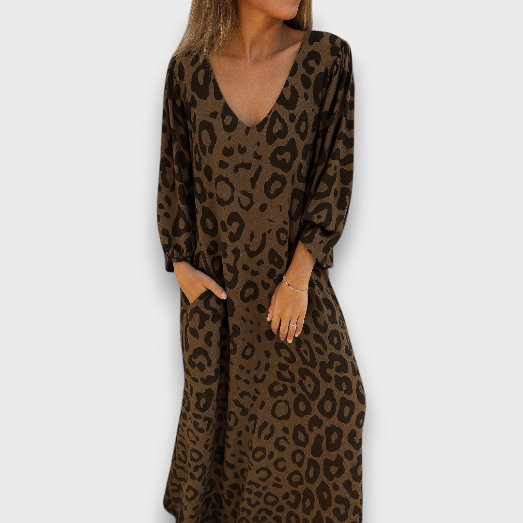 Abril – Robe maxi avec imprimé animal