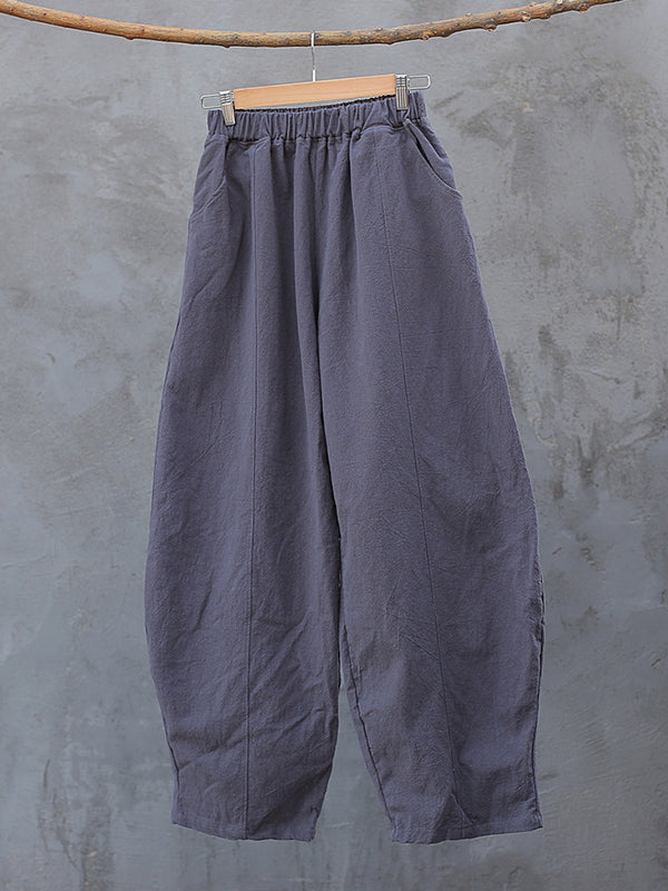Pantalon simple taille haute, à jambes larges, couleur unie