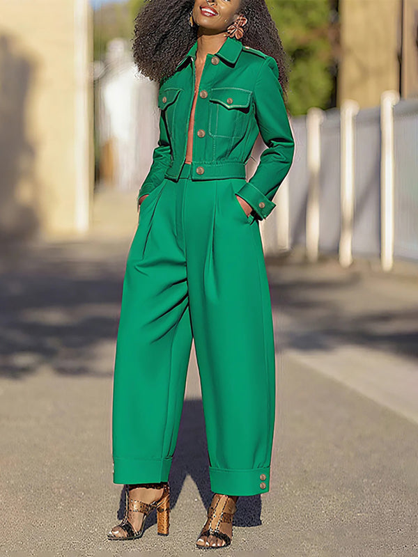 Veste à manches longues, à empiècements, à col revers