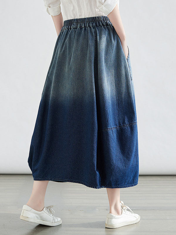 Jupe ample à taille élastique, en dégradé