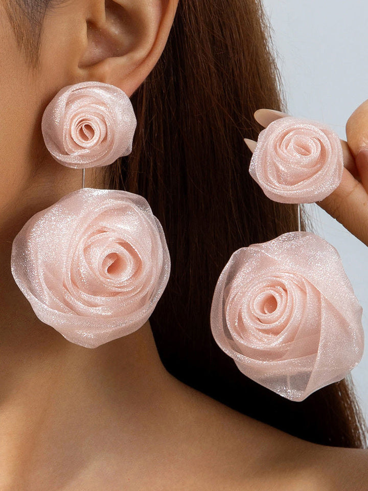 Boucles d'oreilles pendantes en forme de fleur