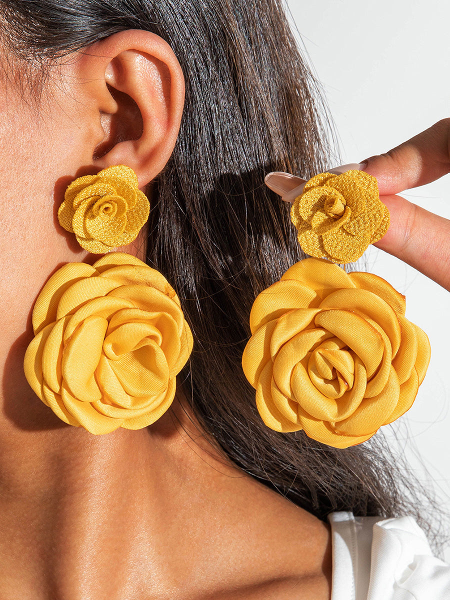 Boucles d'oreilles pendantes en forme de fleur