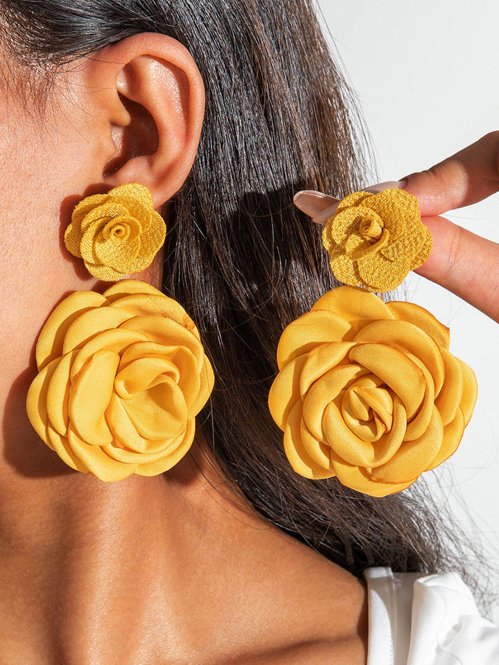 Boucles d'oreilles pendantes en forme de fleur
