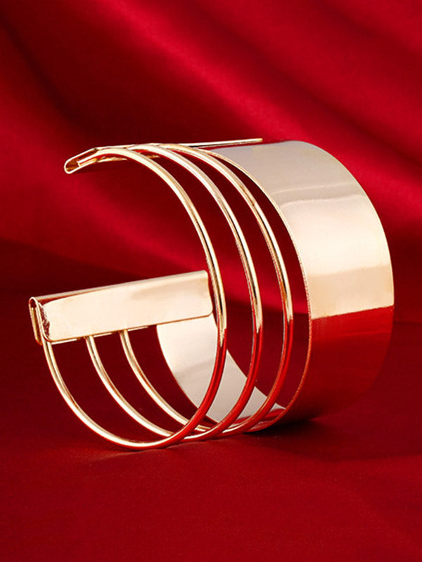 Bracelet géométrique ajouré couleur unie