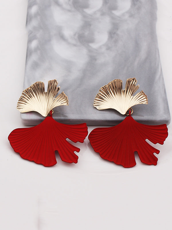 Boucles d'oreilles pendantes géométriques en forme de feuilles