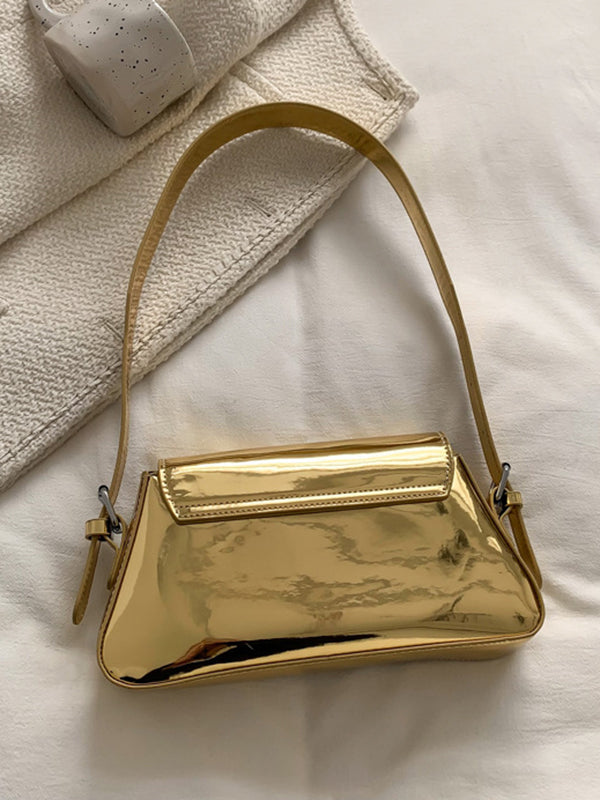 Sac à main géométrique à fermeture éclair, couleur unie