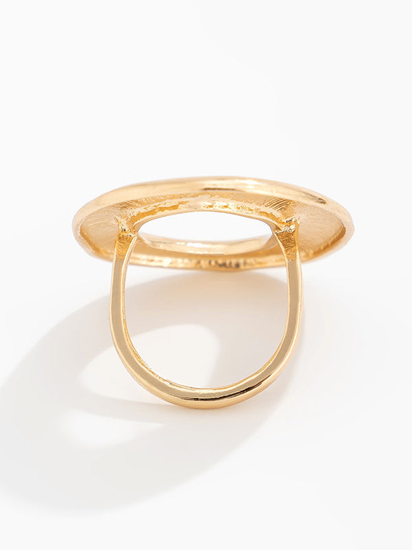 Bague géométrique ajourée normcore, couleur unie