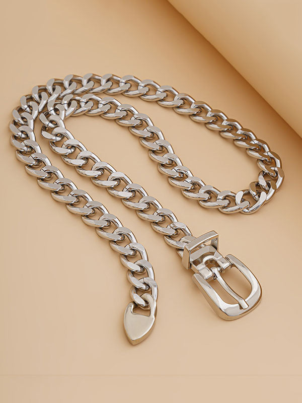 Collier géométrique à chaîne, couleur unie