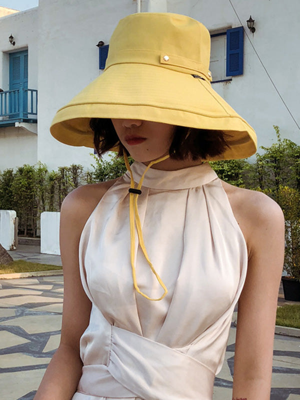 Chapeau bob décontracté à large bord et protection solaire solide