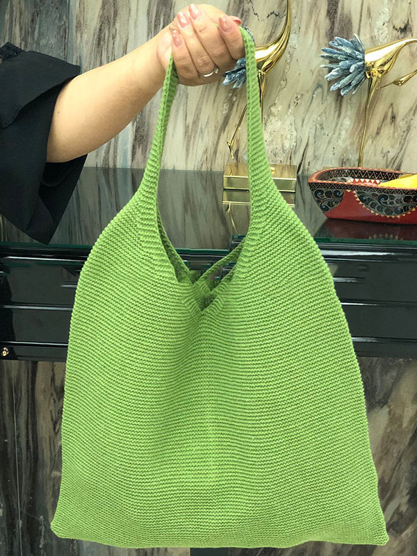 Sacs de couleur unie Sac à main tissé