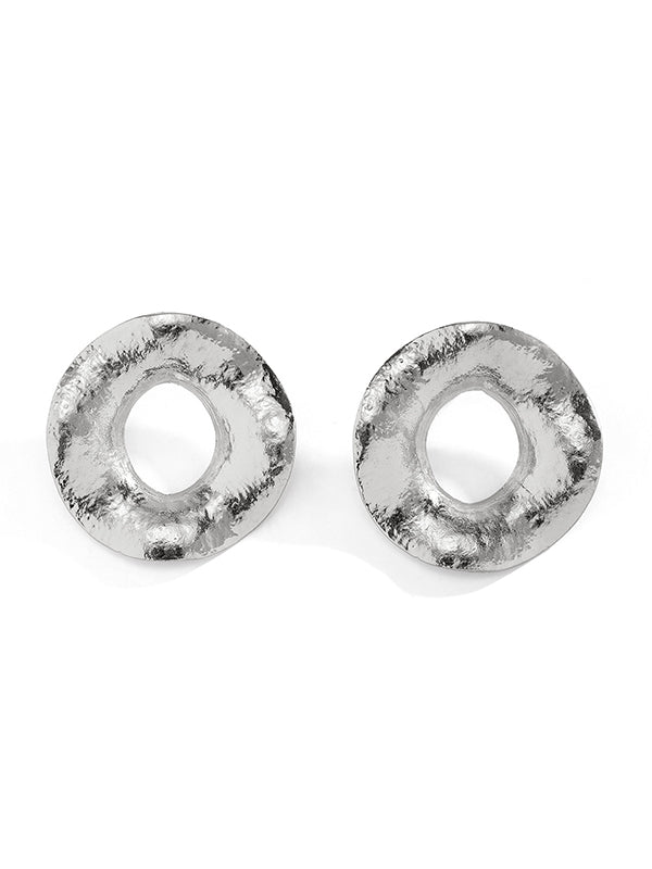 Boucles d'oreilles pendantes géométriques ajourées couleur unie