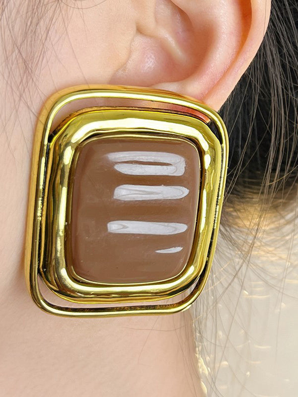 Boucles d'oreilles géométriques brillantes