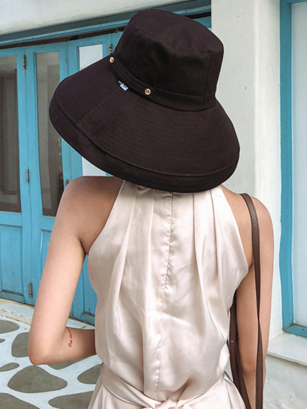 Chapeau bob décontracté à large bord et protection solaire solide