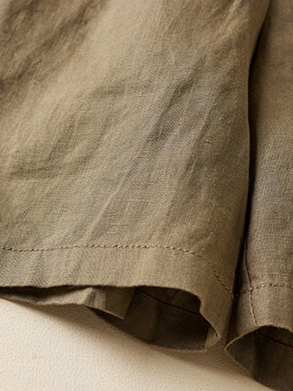 Short ample à taille élastique, couleur unie