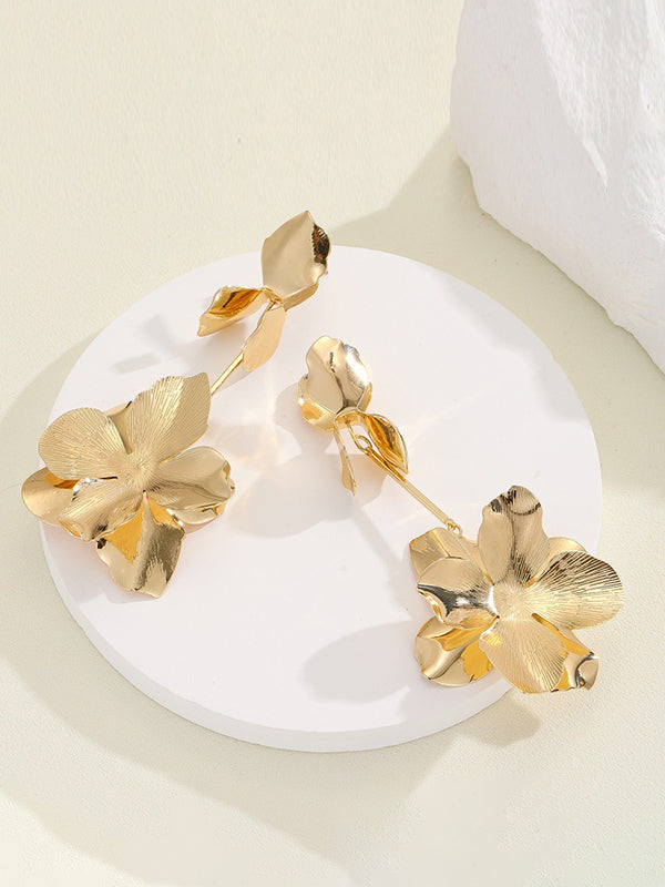Boucles d'oreilles pendantes géométriques en forme de fleur