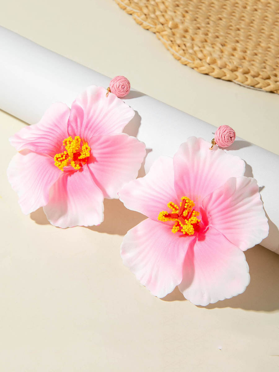 Boucles d'oreilles pendantes en forme de fleur