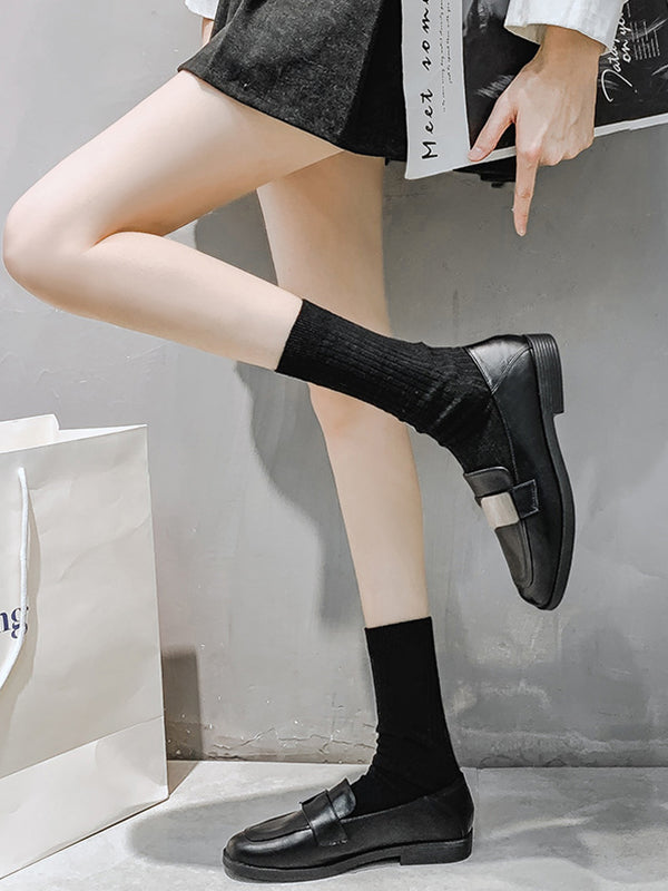 Mocassins à bout carré à coupe peu profonde