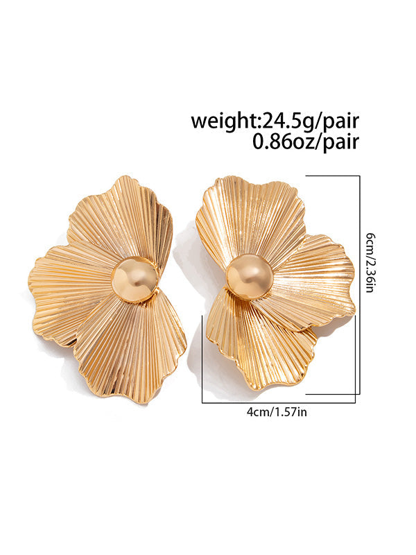 Boucles d'oreilles à coupe irrégulière, en forme de fleur