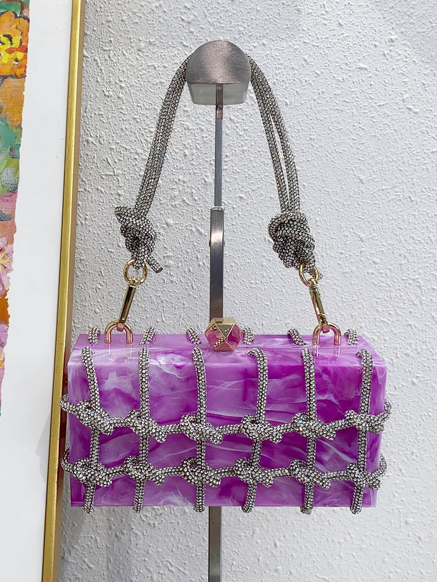Sac besace brillant géométrique