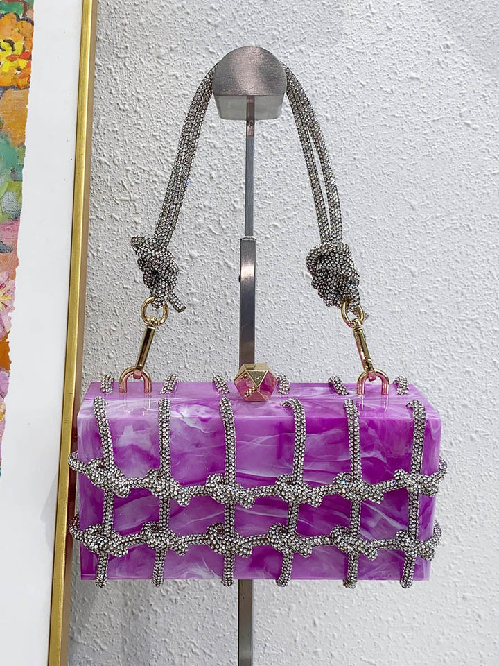 Sac besace brillant géométrique