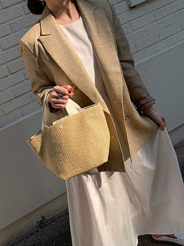 Sac à main tressé à empiècements