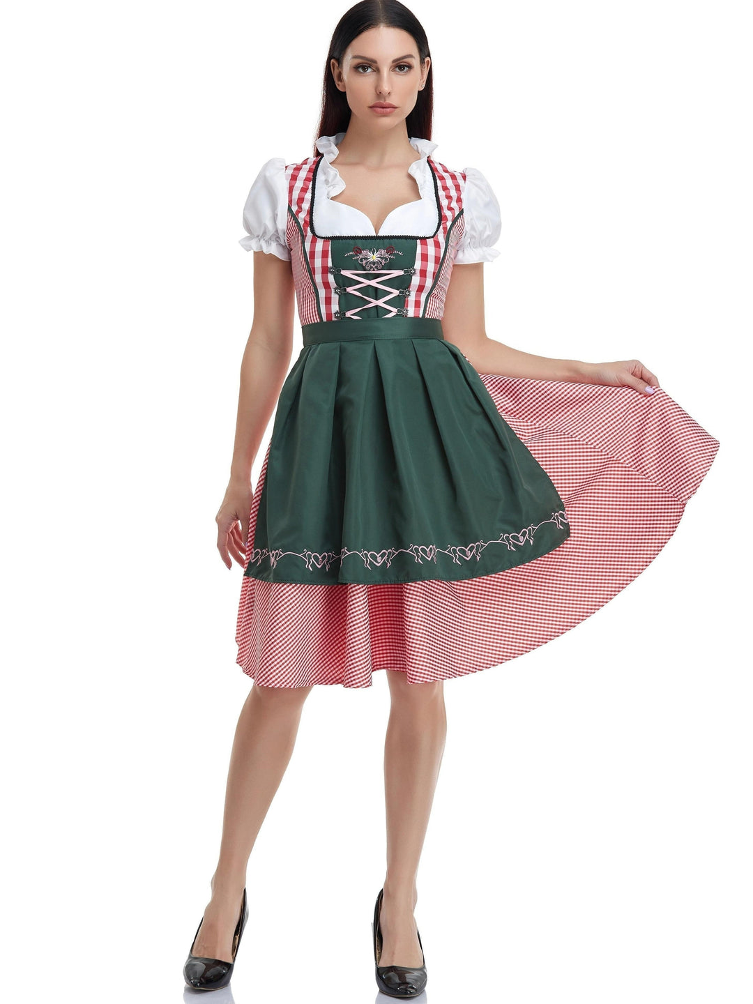 Robe Dirndl Oktoberfest Femme Vert Olive