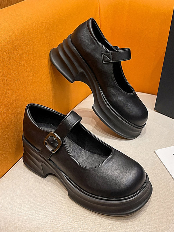 Chaussures à plateforme Mary Janes avec boucle de ceinture
