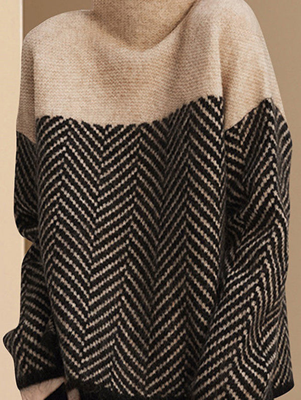 Pull décontracté ample à col haut