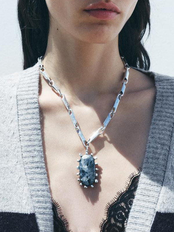 Collier géométrique normcore, à chaîne