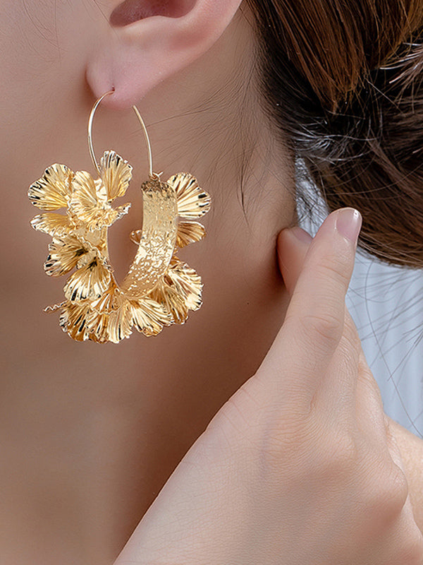 Boucles d'oreilles pendantes en forme de fleur