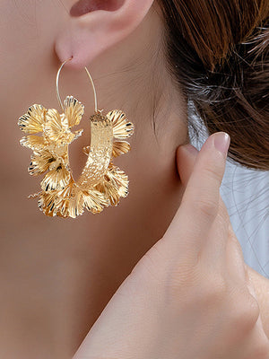 Boucles d'oreilles pendantes en forme de fleur