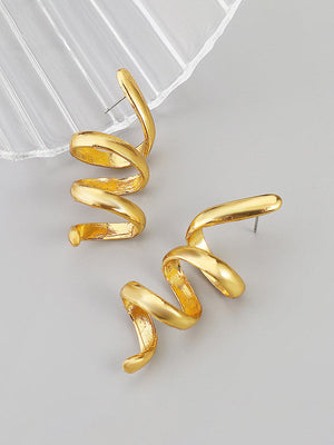 Boucles d'oreilles en spirale, couleur unie