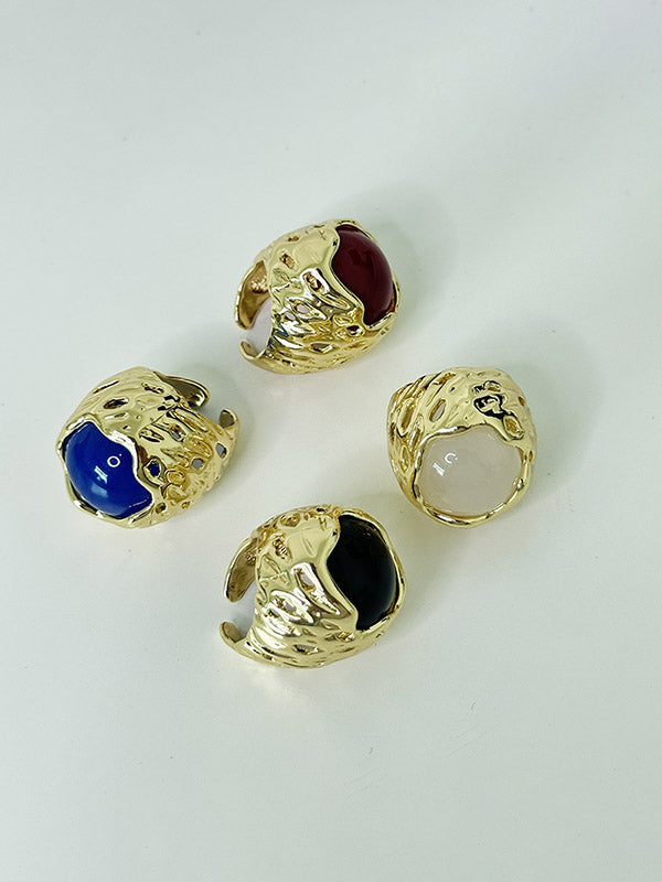 Bague géométrique brillante