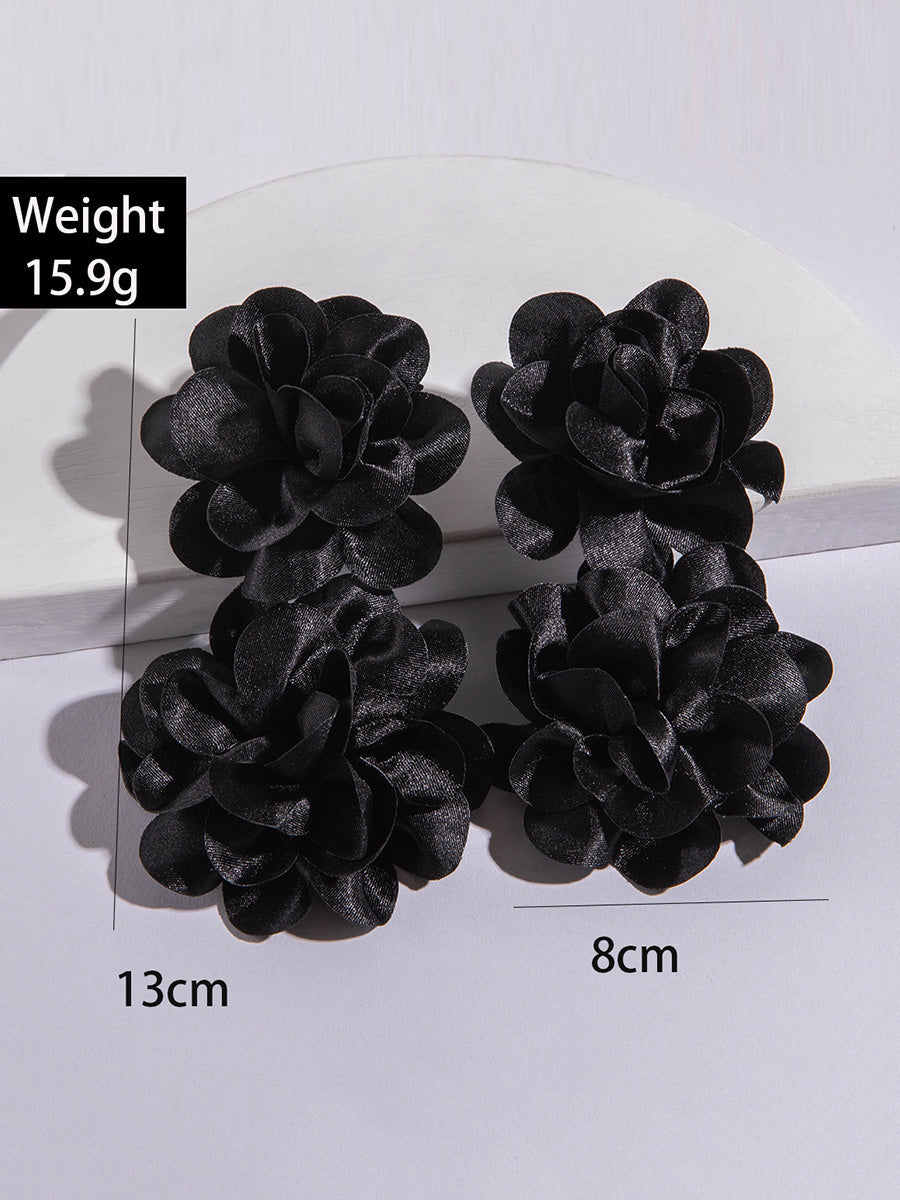 Boucles d'oreilles pendantes en forme de fleur
