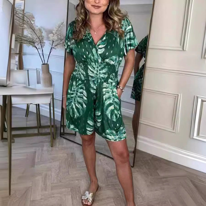 Kiara - Combinaison courte avec motif tropical