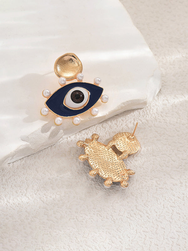 Accessoires de boucles d'oreilles géométriques en forme d'oeil