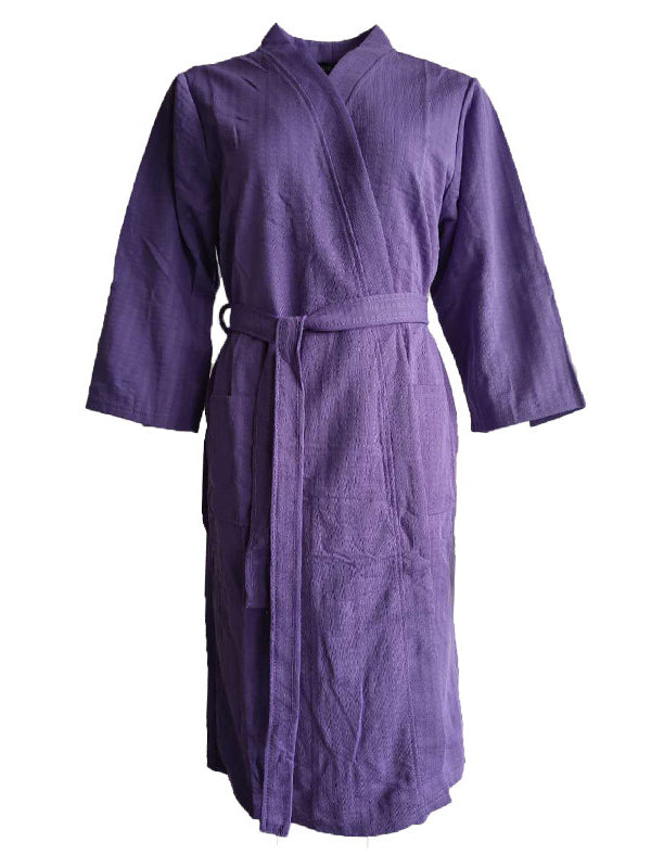 Robe de pyjama fine à bandage solide et confortable